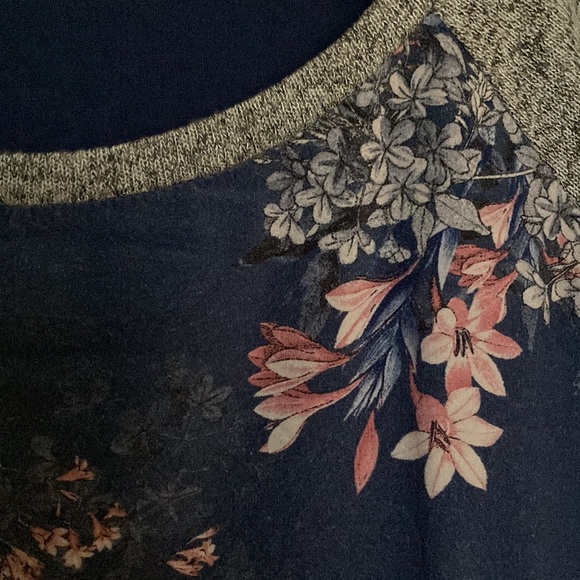 KUT FROM THE KLOTH Benter Mixed Material Top blue pink spring floral L - Picture 8 of 8